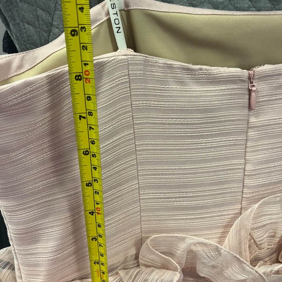 NWT Halston Heritage Strapless Ruffle Pink Mini Dress - Picture 13 of 14